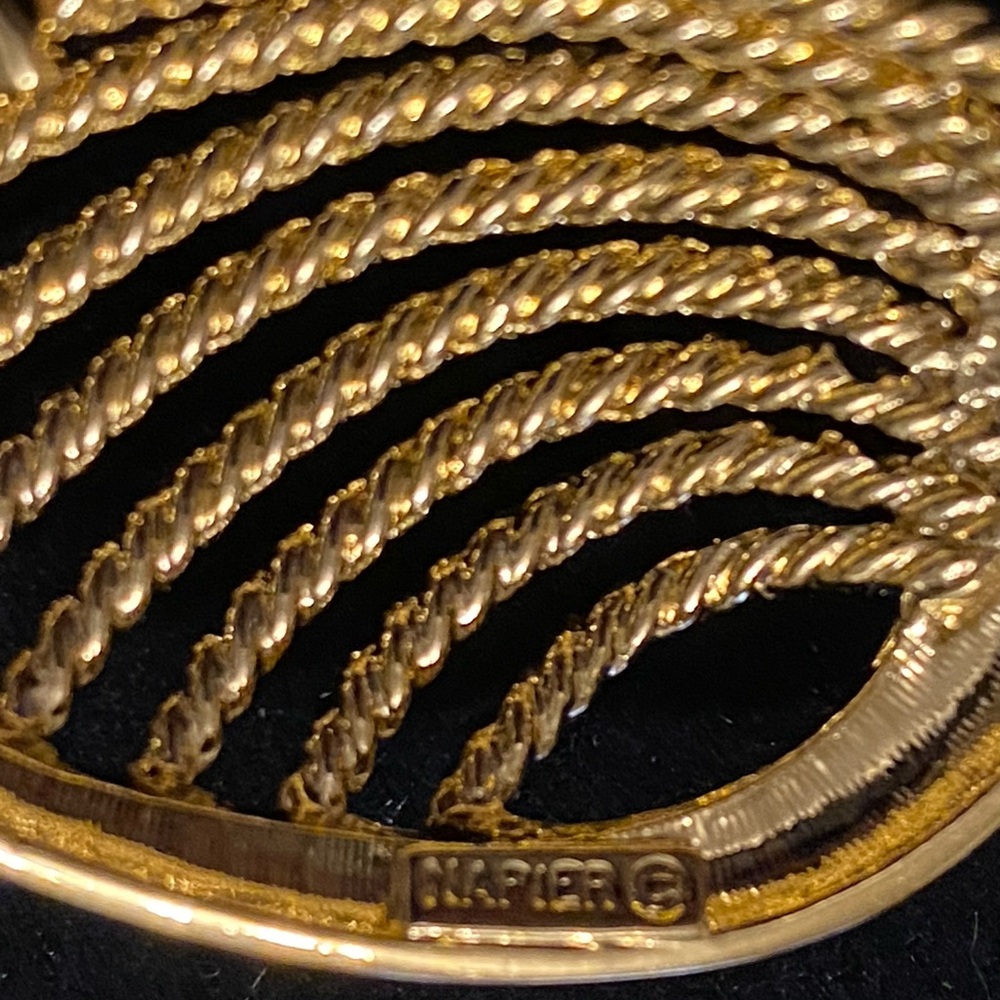 Napier Gold Leaf Necklace and Earring Set - Picture 6 of 6